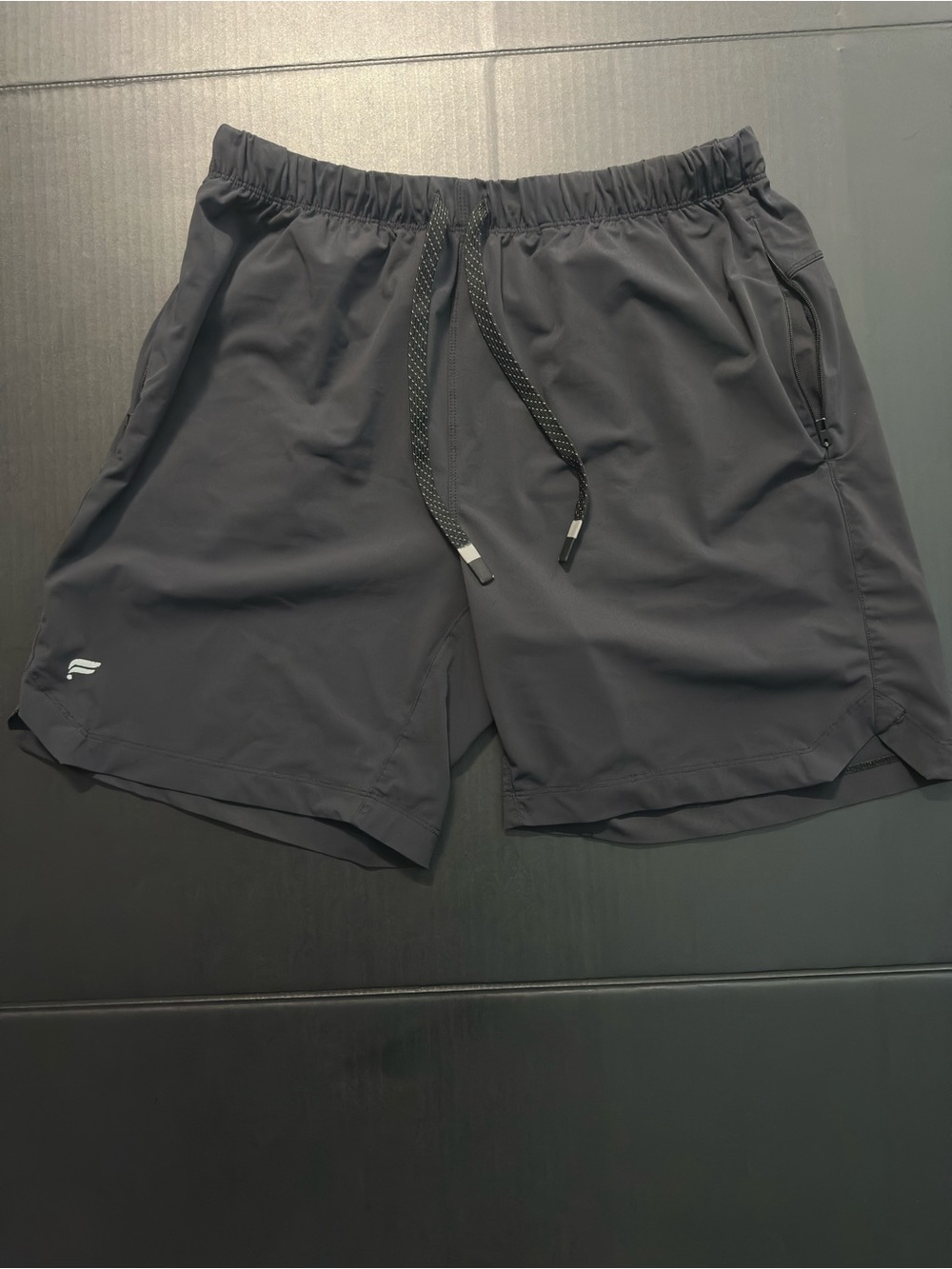 Fabletics Men's Athletic Shorts in Black with Reflective Logo